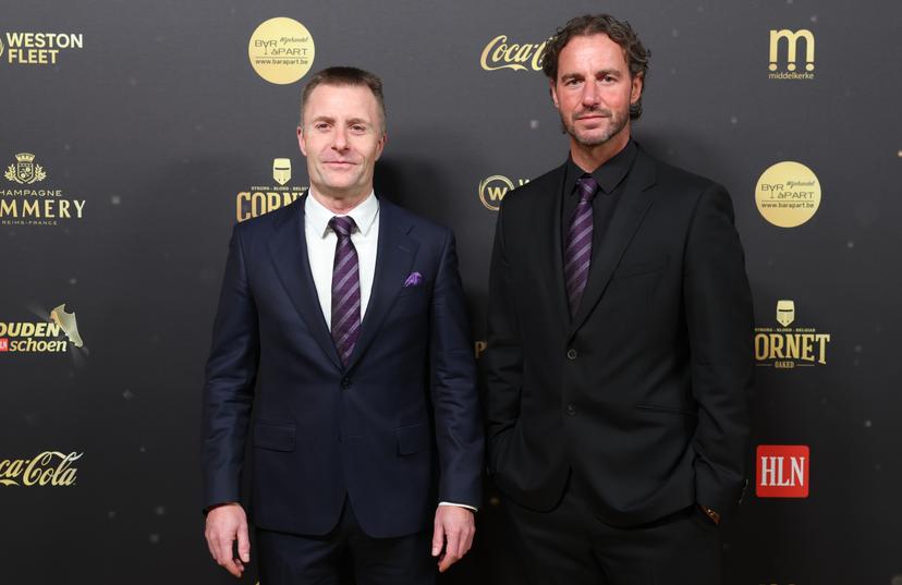 Anderlecht's CEO Kenneth Bornauw and Anderlecht's sport director Olivier Renard pictured at the arrival for the 72nd edition of the 'Golden Shoe' award ceremony, in Middelkerke, Sunday 11 January 2026. The Golden Shoe (Gouden Schoen / Soulier d'Or) is an award for the best soccer player of the Belgian Jupiler Pro League championship during the calendar year 2025. BELGA PHOTO KURT DESPLENTER