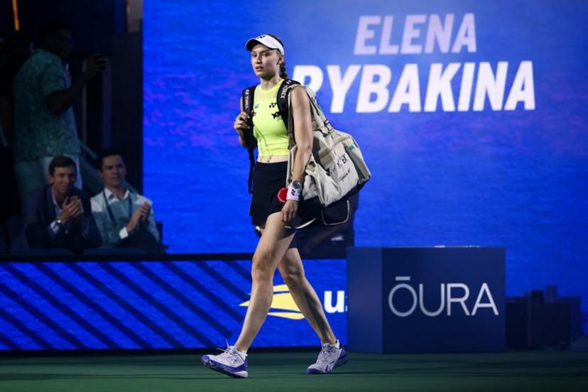 Kazakhstan's Elena Rybakina arrives for the women's singles semi-final tennis match against USA's Coco Gauff on day twelve of the US Open tennis tournament at the USTA Billie Jean King National Tennis Center in New York City on September 10, 2026.  CHARLY TRIBALLEAU / AFP