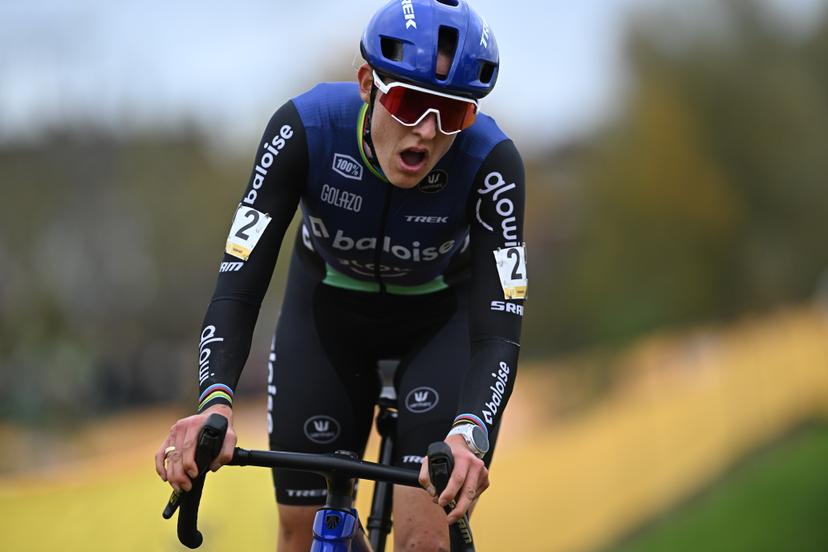 Dutch Lucinda Brand pictured in action during the women's elite race at the 'Jaarmarktcross' cyclocross cycling event in Niel, race 3/8 of the Superprestige competition, on . BELGA PHOTO DAVID PINTENS