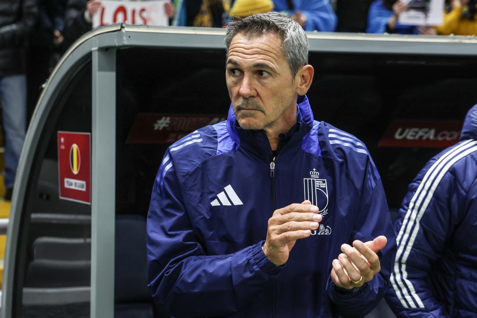 Belgium's assistant coach Claude Fichaux pictured at the start of a soccer game between Kazakhstan and Belgium's Red Devils, Saturday 15 November 2025 in Astana, Kazakhstan, qualification game 7/8 for the 2026 FIFA World Cup. BELGA PHOTO VIRGINIE LEFOUR