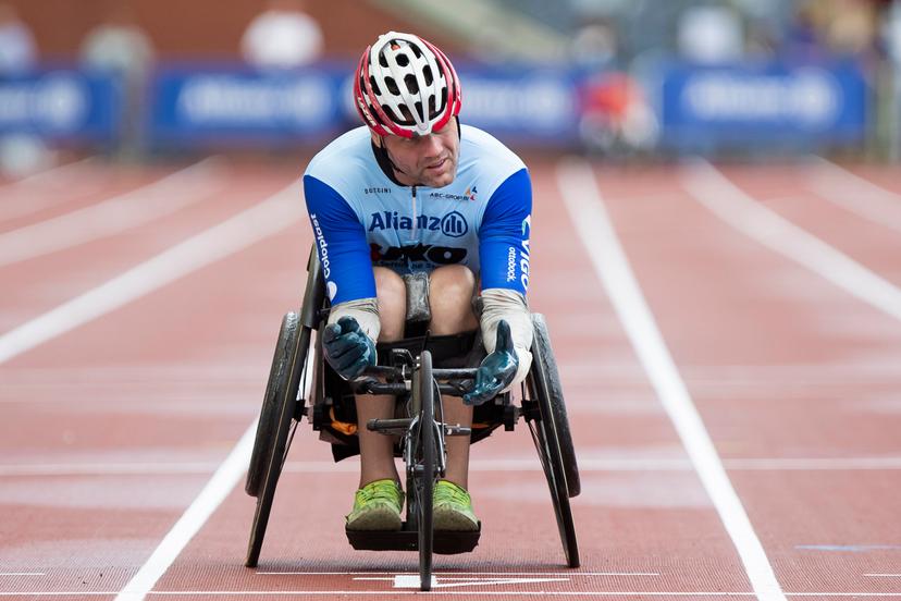 Paralympian athlete Peter Genyn pictured during the Belgian athletics championships, Saturday 02 August 2025 in Brussels. The Belgian championships take place from 2-3 August, 2025. BELGA PHOTO KRISTOF VAN ACCOM