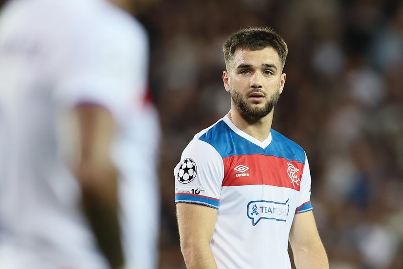 Rangers' Nicolas Raskin pictured during a soccer game between Belgian Club Brugge KV and Scottish Glasgow Rangers F.C., Wednesday 27 August 2025 in Brugge, the return leg of the play-offs for the Champions League tournament. Club won the first leg 1-3. BELGA PHOTO BRUNO FAHY