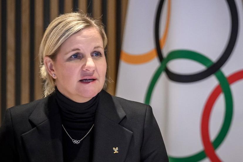 International Olympic Committee president (IOC) Kirsty Coventry speaks during the opening of an IOC executive commission meeting at the Olympic House in Lausanne, on December 9, 2025. The Winter Olympic Games Milano Cortina 2026 will take place from February 6 to 22 and the Winter Paralympic Games from March 6 to 22, 2026. Fabrice COFFRINI / AFP
