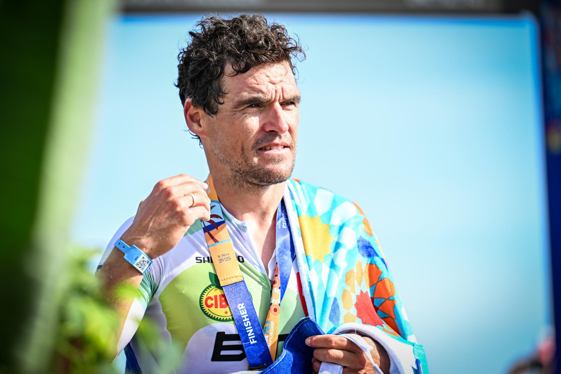 Belgian Greg Van Avermaet is pictured at the Ironman 70.3 world championship, in Marbella, Spain, on Sunday 09 November 2025. BELGA PHOTO DAVID PINTENS