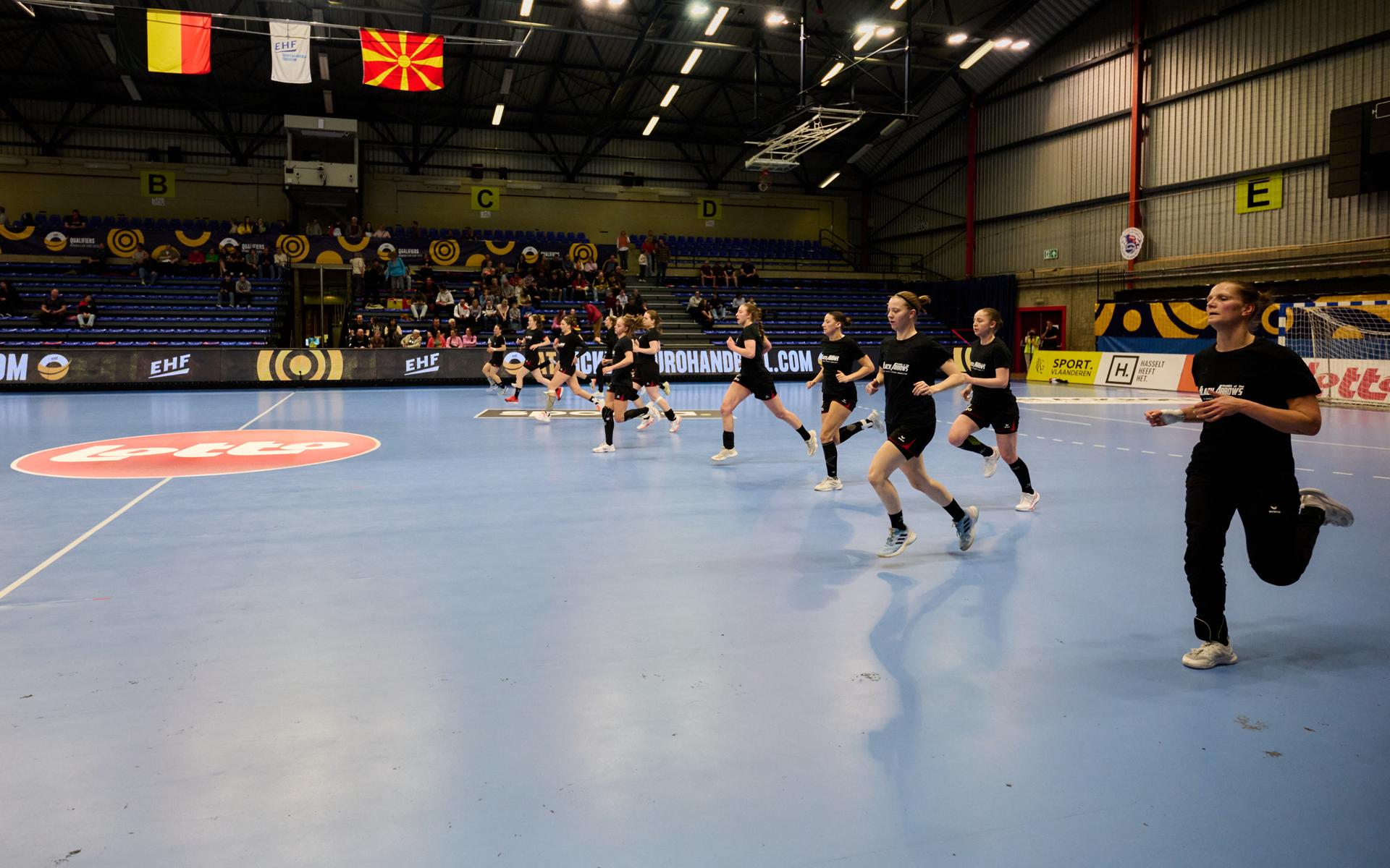 ATTENTION EDITORS - HAND OUT PICTURES - EDITORIAL USE WITH STORY ON HANDBALL ONLY - MANDATORY CREDIT ALAIN DECAMPS  Hand out pictures released by Alain Decamps shows  the handball game between the Black Arrows, Belgium national women handball team, and North Macedonia, a Qualifier Phase 2 Euro 2026 game on Wednesday 04 March 2026 in Hasselt.  HAND OUT - ALAIN DECAMPS  Belga and Belga Editorial Board decline all responsibility regarding the content of this picture.