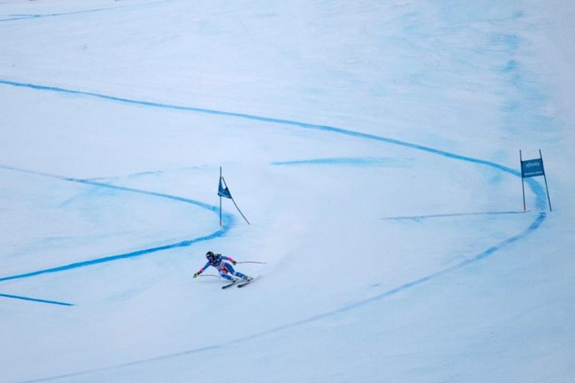 Laura Gauche of France races during the in the Audi FIS Alpine Ski World Cup Women's Super G race in Beaver Creek, Colorado, on December 15, 2024.   Jason Connolly / AFP