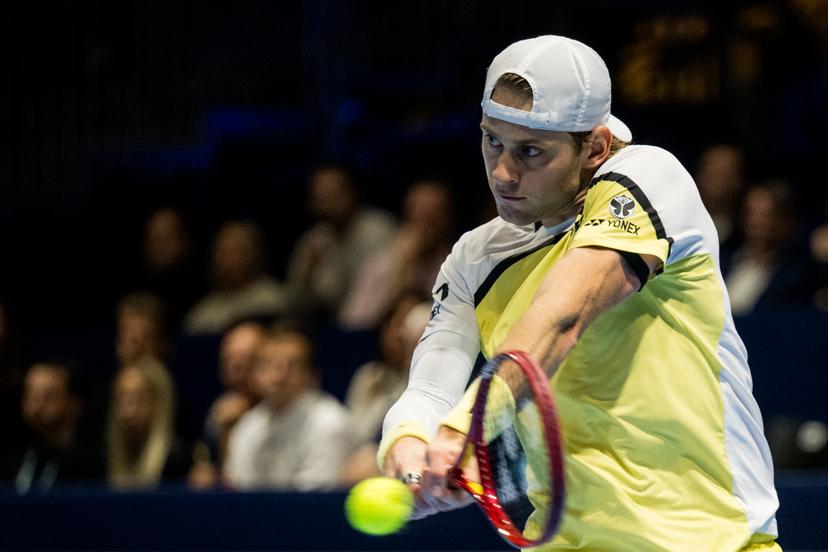 Zizou Bergs of Belgium pictured in action during the European Open ATP tennis tournament in Brussels, on Friday 23 October 2026. This year's edition of the tournament is taking place from 17 to 25 October BELGA PHOTO JASPER JACOBS