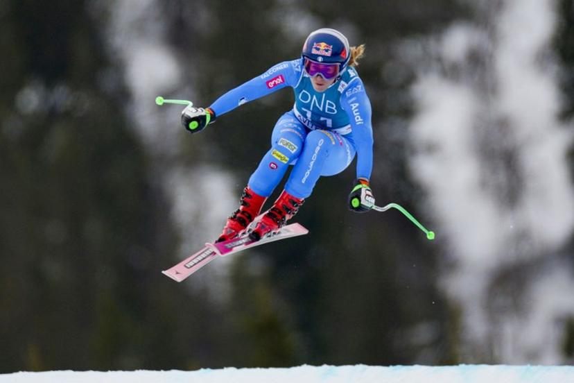 Italy's Sofia Goggia competes during training session of the women's FIS Ski World Cup downhill event in Kvitfjell, near Lillehammer, Norway on March 20, 2026.   Cornelius Poppe / NTB / AFP