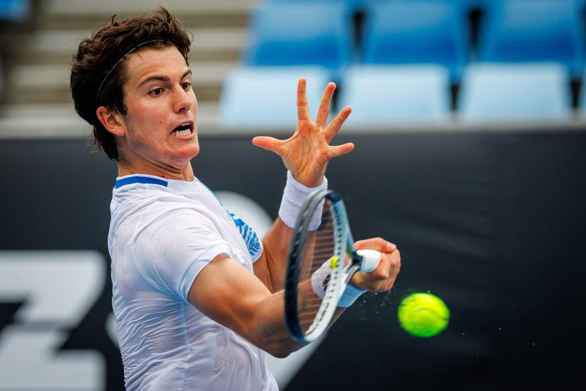 Belgium's Gilles Arnaud Bailly pictured during a second round qualifying match against Spain's Roberto Carballes Baena at the Australian Open, Melbourne Park, Melbourne on January 14 2026.  BELGA PHOTO Patrick Hamilton/SIPA USA ---  BENELUX ONLY     ---