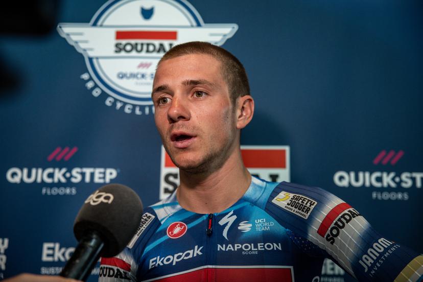 Belgian Remco Evenepoel of Soudal Quick-Step pictured during a press conference ahead of the 2025 Tour de France cycling race, Wednesday 02 July 2025, in Kruisem. The 112th edition of the Tour de France starts on Saturday 5 July in Lille, France, and will finish in Paris, France on the 27th of July. BELGA PHOTO DAVID PINTENS