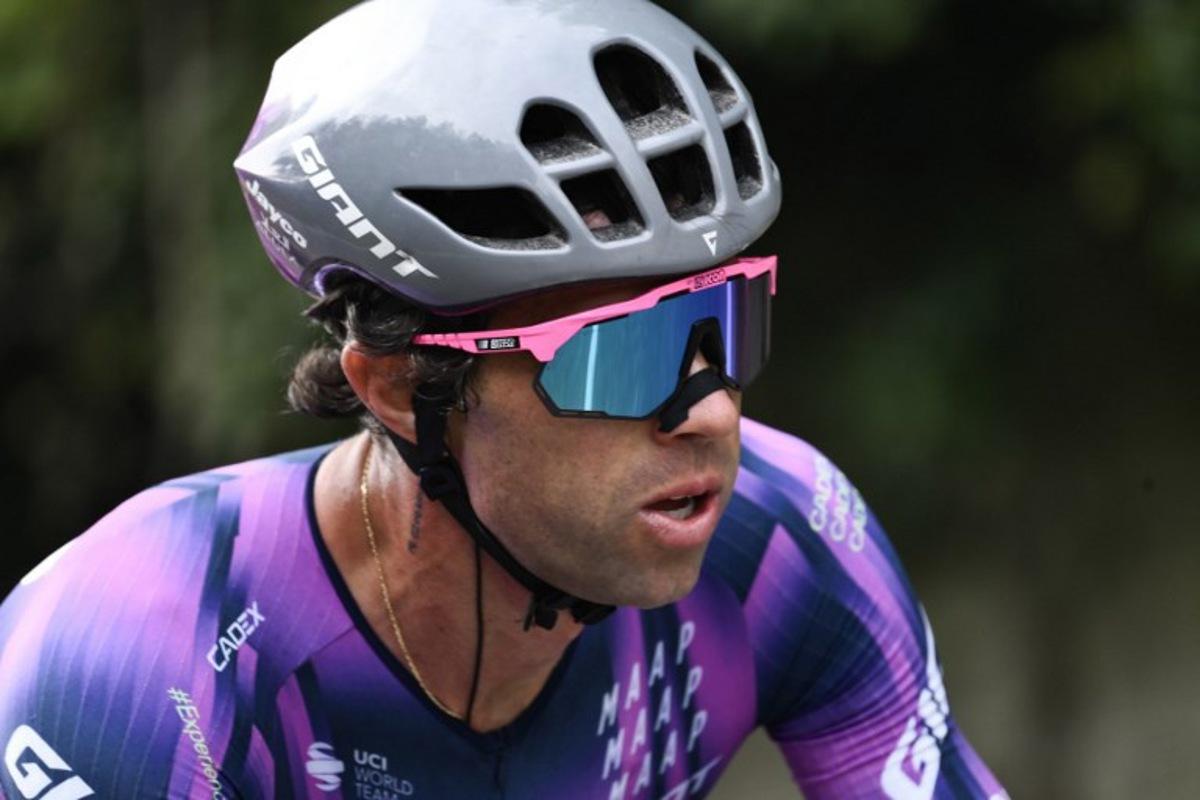 Team Jayco AlUla's Australian rider Michael Matthews cycles in a breakaway during the 119th edition of the Giro di Lombardia (Tour of Lombardy), a 238km cycling race from Como to Bergamo on October 11, 2025.  Marco BERTORELLO / AFP