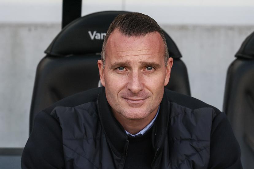 Club's head coach Nicky Hayen pictured at the start of a soccer match between Club Brugge and Royal Antwerp FC, Sunday 30 November 2025 in Brugge, on day 16 of the 2025-2026 'Jupiler Pro League' first division of the Belgian championship. BELGA PHOTO BRUNO FAHY