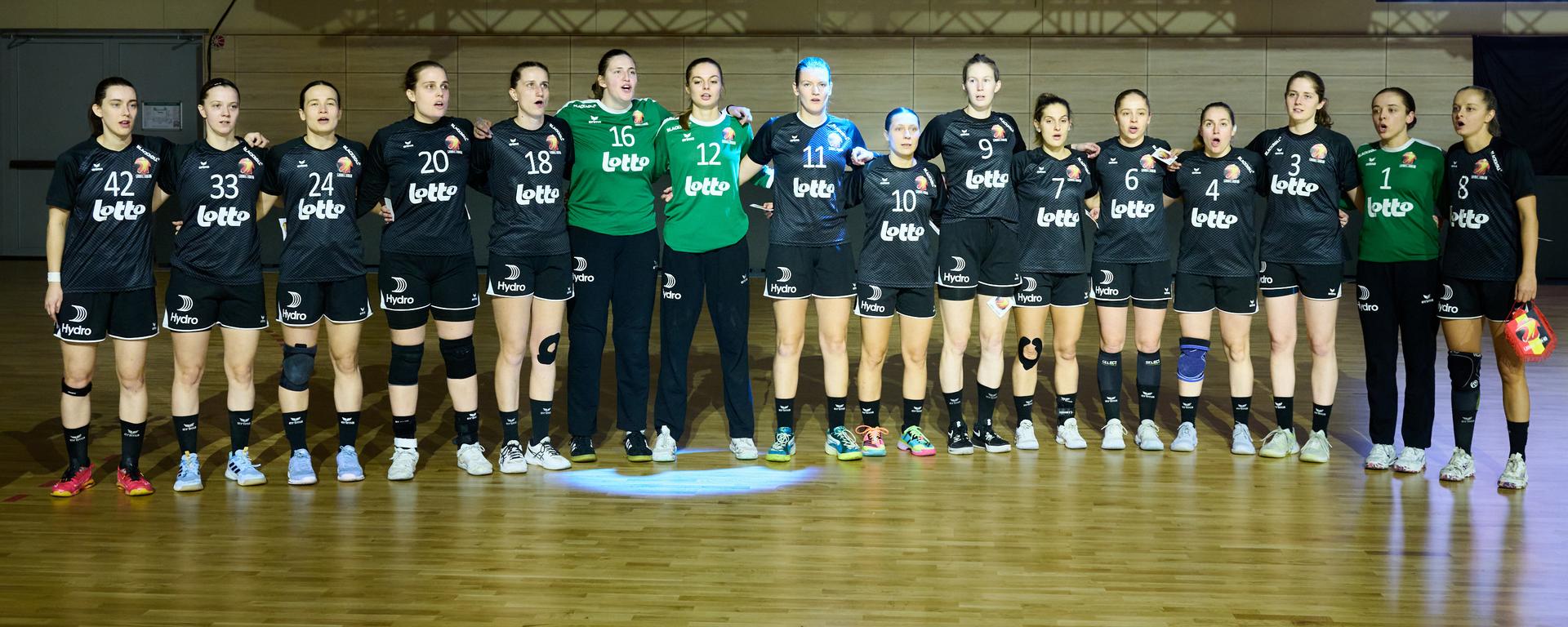 ATTENTION EDITORS - HAND OUT PICTURES - EDITORIAL USE WITH STORY ON HANDBALL ONLY - MANDATORY CREDIT ALAIN DECAMPS  Hand out pictures released by Alain Decamps shows The Belgian team during the friendly handball game between Luxembourg and the Black Arrows, Belgium national women handball team, on Saturday 22 November 2025 in Differdange, Luxembourg.  HAND OUT - ALAIN DECAMPS  Belga and Belga Editorial Board decline all responsibility regarding the content of this picture.