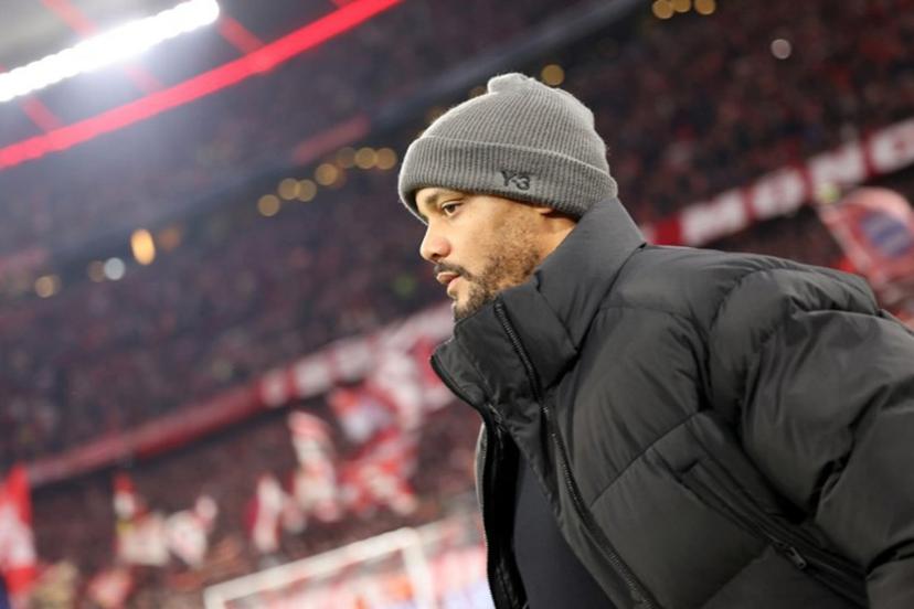 Bayern Munich's Belgian coach Vincent Kompany reacts during the UEFA Champions League, league phase - day 6 football match between Bayern Munich and Sporting CP in Munich, southern Germany, on December 9, 2025.  Alexandra BEIER / AFP