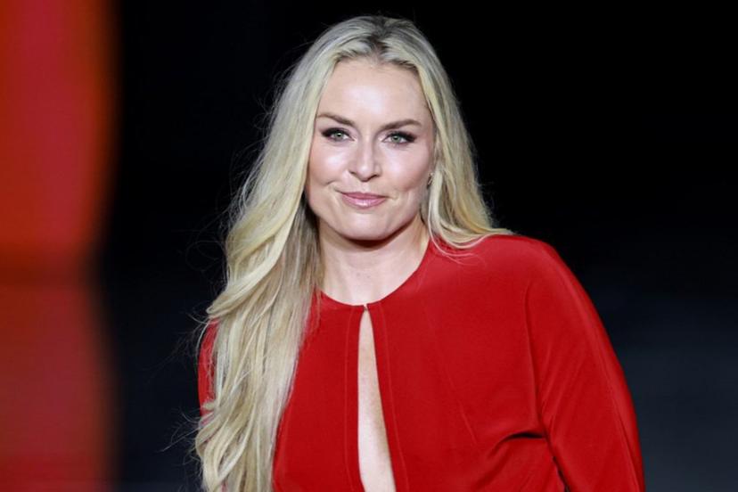 US athlete Lindsey Vonn presents a creation by l'Oreal Paris for the Women's Spring/Summer 2027 collection fashion show as part of the Paris Fashion Week, in Paris on September 28, 2026.   Kenzo TRIBOUILLARD / AFP