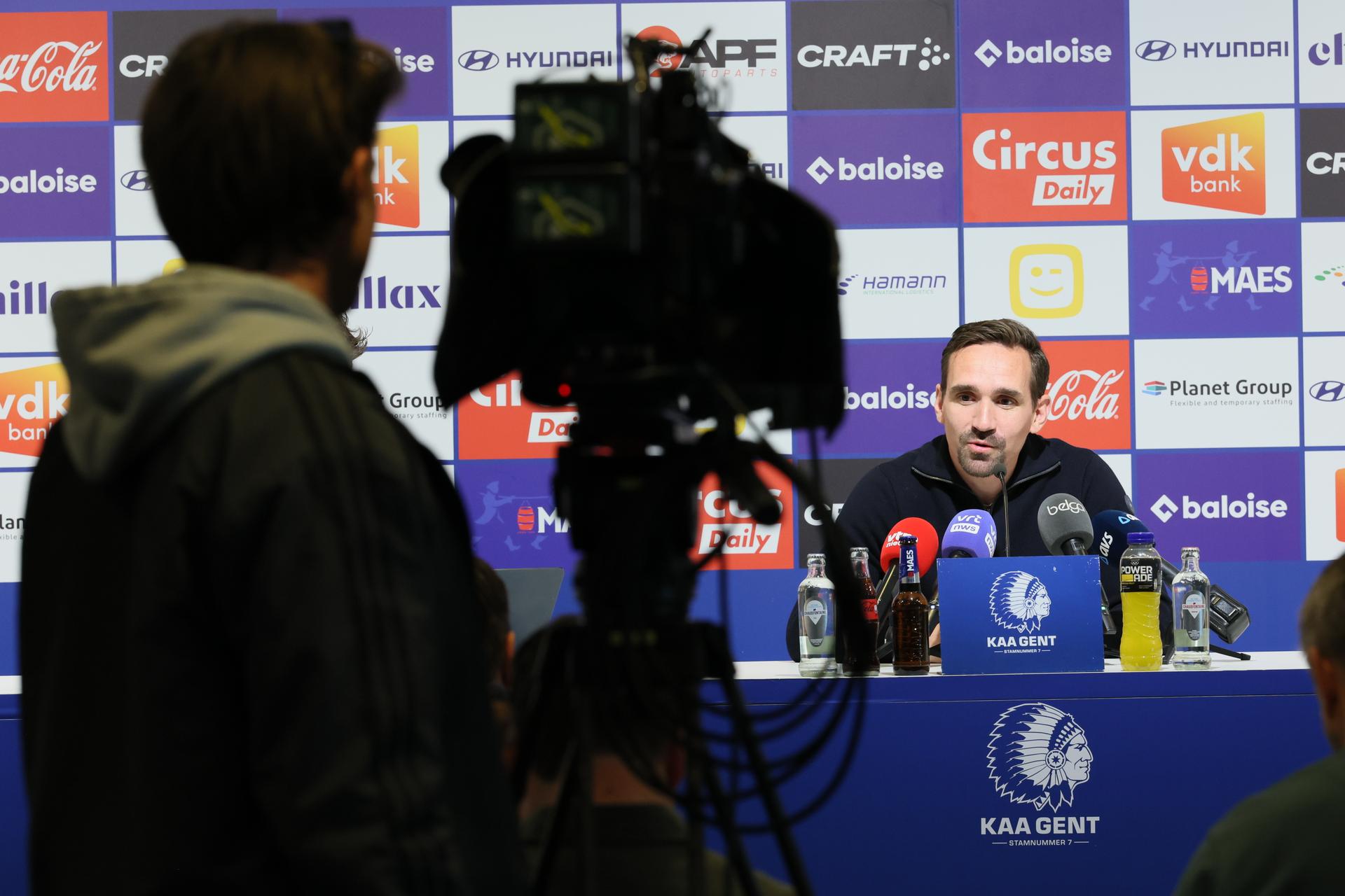 Gent's Sven Kums pictured during a press conference of Belgian soccer team KAA Gent, for midfielder Kums to elaborate on his plans for the future, Wednesday 07 May 2025 in Gent.  BELGA PHOTO BENOIT DOPPAGNE