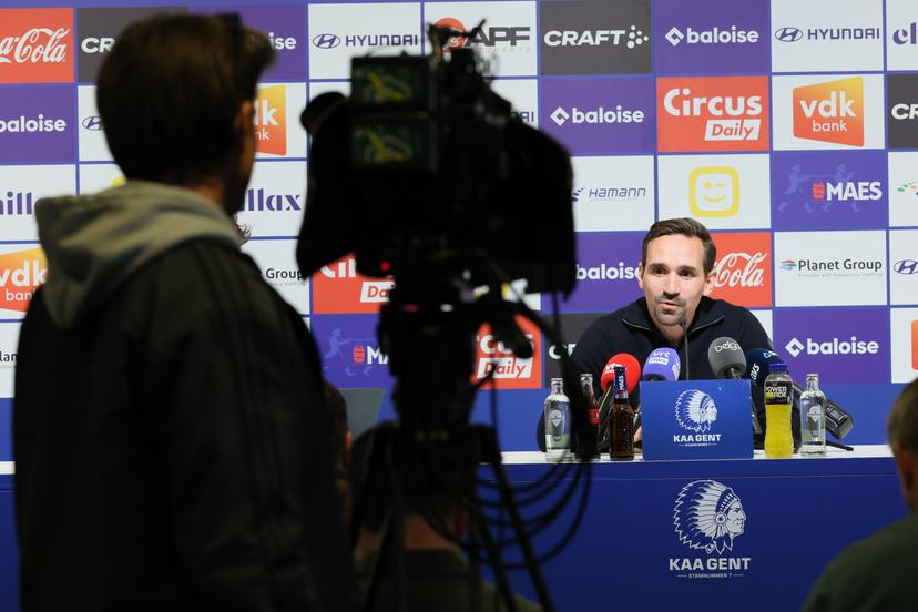 Gent's Sven Kums pictured during a press conference of Belgian soccer team KAA Gent, for midfielder Kums to elaborate on his plans for the future, Wednesday 07 May 2025 in Gent.  BELGA PHOTO BENOIT DOPPAGNE