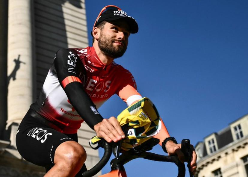INEOS Grenadiers team's Italian rider Filippo Ganna cycles through Lille's city center during the official teams presentation days prior to the start of the 112th edition of the Tour de France cycling race, in Lille, northern France, on July 3, 2025.  Marco BERTORELLO / AFP