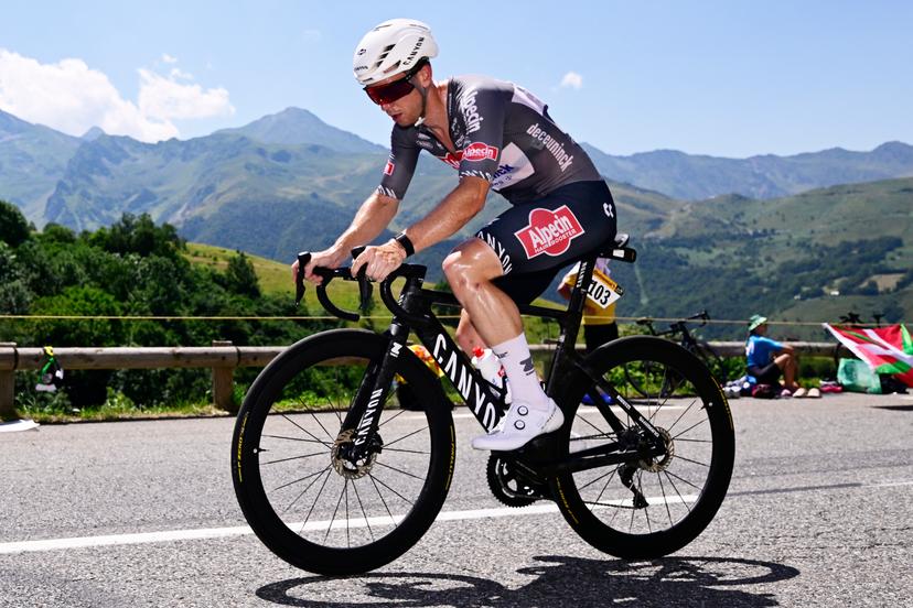Australian Kaden Groves of Alpecin-Deceuninck pictured in action during stage 13 of the 2025 Tour de France cycling race, an 11km individual time trial from Loudenvielle to Peyragudes, on Friday 18 July 2025 in France. The 112th edition of the Tour de France starts on Saturday 5 July in Lille, France, and will finish in Paris, France on the 27th of July.   BELGA PHOTO DIRK WAEM