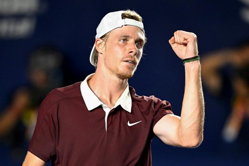 Canada's Denis Shapovalov celebrates winning against Australia's Tristan Schoolkate after the Mexico ATP Open men's singles tennis quarter-final match at the Cabo Sports Complex in Los Cabos, Baja California, Mexico on July 17, 2025.  Alfredo ESTRELLA / AFP