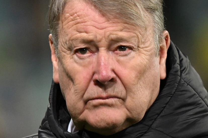 Iceland's coach Age Hareide looks on ahead the UEFA's EURO 2024 qualification final play off football match between Ukraine and Iceland, in Wroclaw, Poland, on March 26, 2024.  Sergei GAPON / AFP