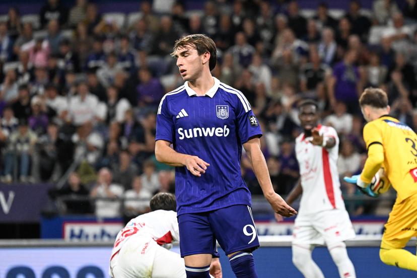 Anderlecht's Mihajlo Cvetkovic is pictured during a soccer match between RSC Anderlecht and KV Kortrijk, Thursday 3 September 2026 in Brussels, on day 3 of the 2026-2027 'Jupiler Pro League' first division of the Belgian championship. The match was postponed so Anderlecht could prepare for European play-offs. BELGA PHOTO MAARTEN STRAETEMANS