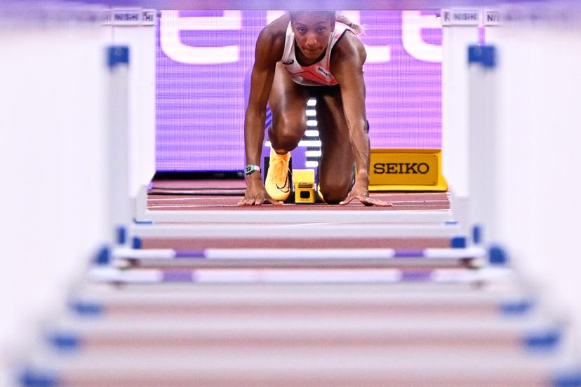Belgian Nafissatou Nafi Thiam pictured before the 100m hurdles event of the women's Heptathlon competition, at the World Athletics Championships in Tokyo, Japan, on Friday 19 September 2025. The outdoor Worlds are taking place from 13 to 21 September. BELGA PHOTO JASPER JACOBS