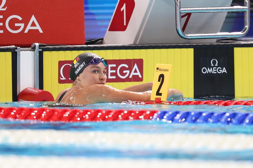 Belgian Sarah Dumont pictured during the final of the women's 200m freestyle event at the fourth day of  the European Aquatics Championships in Paris, France on Thursday 13 August 2026. BELGA PHOTO VIRGINIE LEFOUR