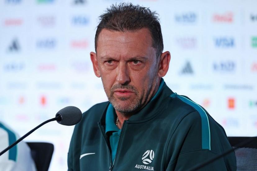 Australia's head coach Tony Popovic attends a press conference in Dallas, on July 2, 2026, ahead of their match against Egypt, during the 2026 World Cup football tournament.   Thomas COEX / AFP