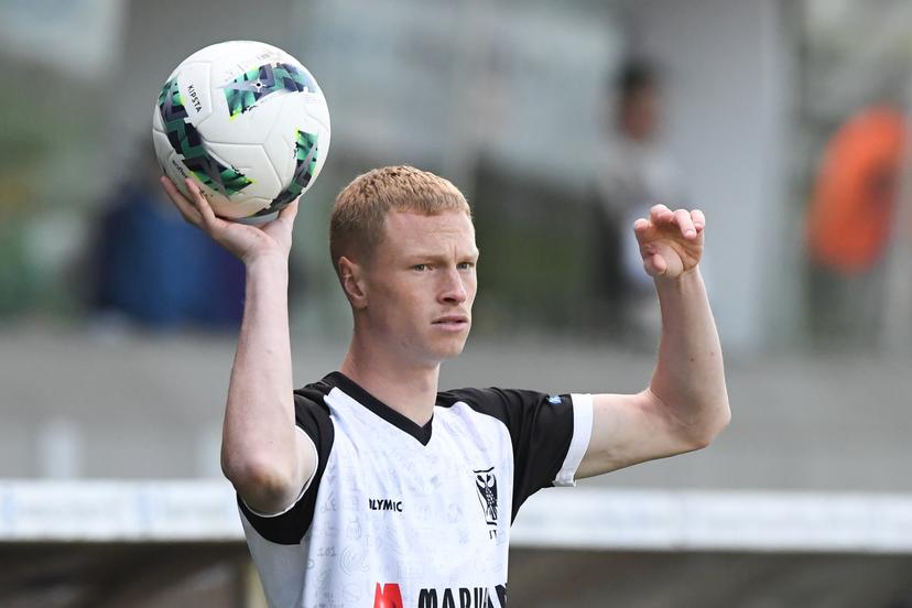 STVV's Louis Patris pictured during a soccer match between Beerschot VA and Sint-Truidense VV, Saturday 29 March 2025 in Antwerp, on day 1 (out of 6) of the Relegation Play-offs of the 2024-2025 'Jupiler Pro League' first division of the Belgian championship. BELGA PHOTO JILL DELSAUX