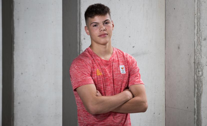 Belgian judoka Robbe Demets poses for photographer in marge of the press presentation organised by Belgian olympic committee to present the Belgian team members who will take part at the European Youth Olympic Festival in Baku, Azerbaidjan from 20 to 27 July, Tuesday 16 July 2019, in Gent. BELGA PHOTO BENOIT DOPPAGNE