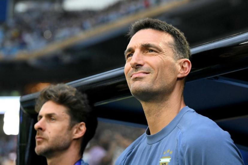 Argentina's head coach Lionel Scaloni gestures ahead of the 2026 World Cup round of 32 football match between Argentina and Cape Verde at the Miami Stadium in Miami Gardens on July 3, 2026.   CHANDAN KHANNA / AFP