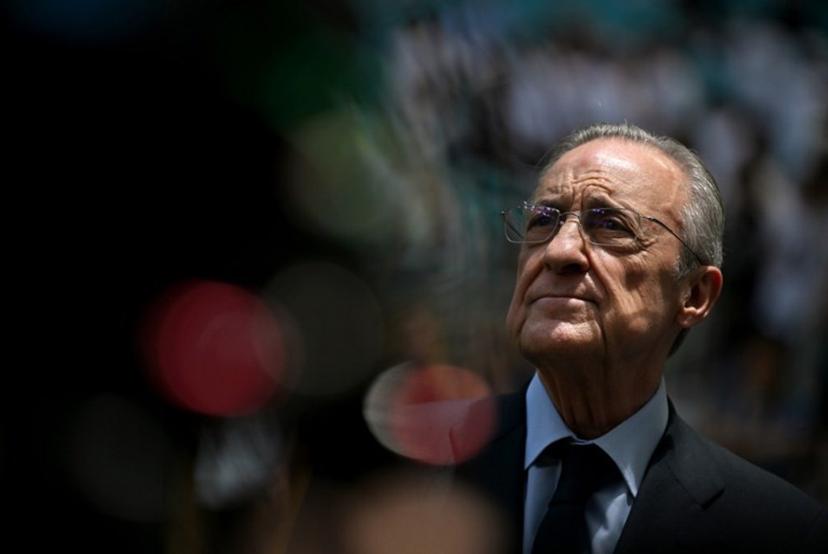 Real Madrid's President Florentino Perez arrives ahead of the FIFA Club World Cup 2025 Group H football match between Spain's Real Madrid and Saudi's Al-Hilal at the Hard Rock stadium in Miami on June 18, 2025.  PATRICIA DE MELO MOREIRA / AFP