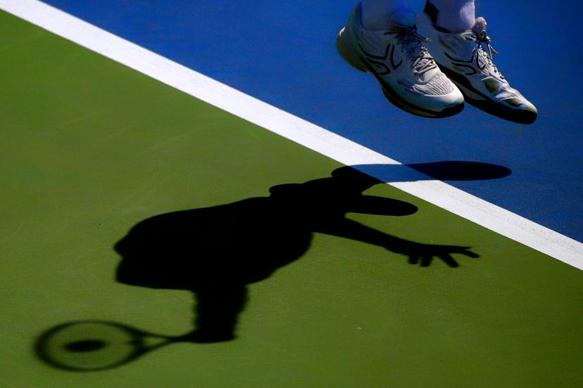 Illustration picture shows the shadow of Belgian Steve Darcis during a first round game between Belgian Steve Darcis (ATP 186) and Serbian Dusan Lajovic (ATP 29) at the Men's Singles of the US Open Grand Slam tennis tournament, at Flushing Meadow, in New York City, USA, Monday 26 August 2019. BELGA PHOTO YORICK JANSENS