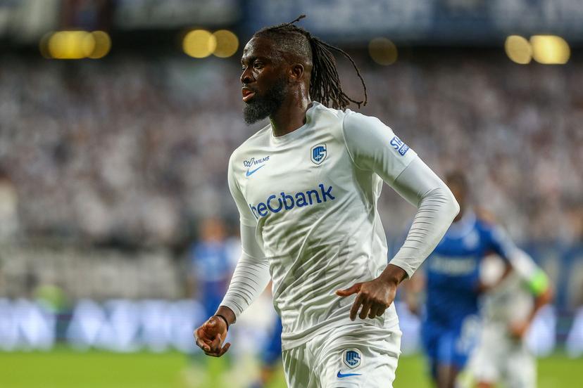 Genk's Tolu Toluwalase Arokodare pictured during a game between Poland's Lech Poznan and Belgian soccer team KRC Genk, on Thursday 21 August 2025 in Poznan, Poland. The game is a first leg of the play-off round for the UEFA Europa League competition. BELGA PHOTO PATRYK PINDRAL/NEWSPIX - POLAND OUT -