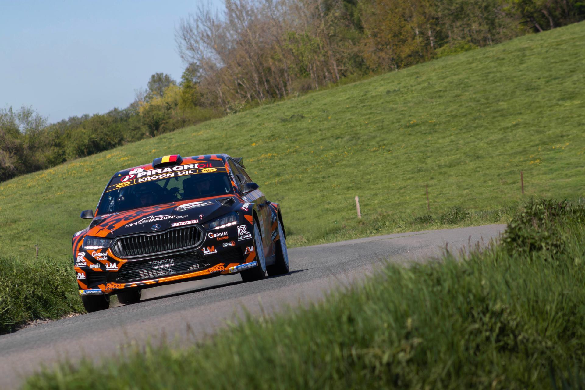 ATTENTION EDITORS - HAND OUT PICTURES - EDITORIAL USE ONLY - MANDATORY CREDIT: BELGIAN RALLY CHAMPIONSHIP  -   Hand out picture released on Saturday 25 April 2026 by Eric Dupain shows the car of Maxime Potty and Herman Renaud in action during the Rally of Wallonia rally race, part of the BRC Belgian Rally Championship, on Saturday 25 April 2026, in Namur.  *** Belga and Belga Editorial Board decline all responsibility regarding the content of this picture. *** PHOTO HAND OUT BRC