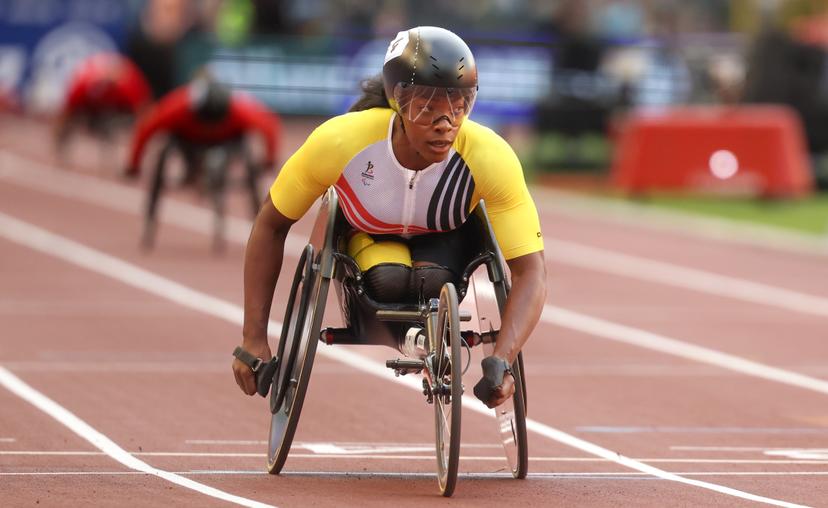Belgian Paralympian athlete Lea Bayekula pictured during the 49th edition of the Memorial Van Damme Diamond League athletics event in Brussels, Friday 22 August 2025. BELGA PHOTO VIRGINIE LEFOUR