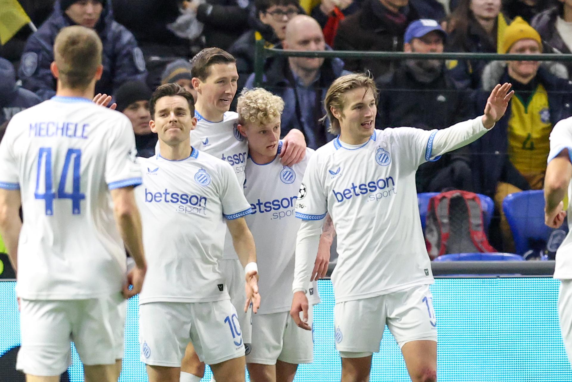 Club's Hans Vanaken celebrates after scoring during a soccer game between Kazakh FC Kairat Almaty and Belgian Club Brugge KV, Tuesday 20 January 2026 in Astana, Kazakhstan, on day seven of the League phase of the UEFA Champions League tournament. BELGA PHOTO BRUNO FAHY