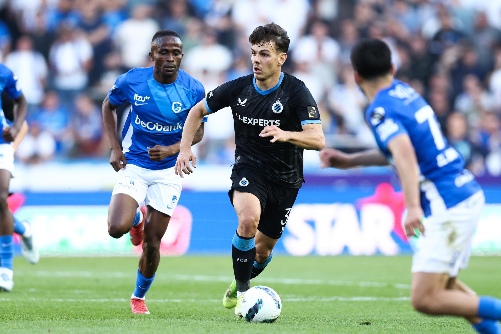 Club's Ardon Jashari pictured in action during a soccer match between KRC Genk and Club Brugge, Sunday 11 May 2025 in Genk, on day 8 (out of 10) of the Champions' Play-offs of the 2024-2025 'Jupiler Pro League' first division of the Belgian championship. BELGA PHOTO BRUNO FAHY