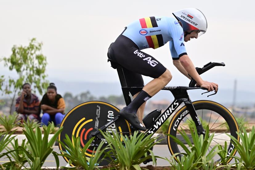 Belgian Jonathan Vervenne pictured in action during the Men U23 Individual Time Trial race (31,2km) at the cycling road world championships, in Kigali, Rwanda, Monday 22 September 2025. The 2025 UCI Road World Championships take place from 21 to 28 September in Kigali, Rwanda. BELGA PHOTO DIRK WAEM