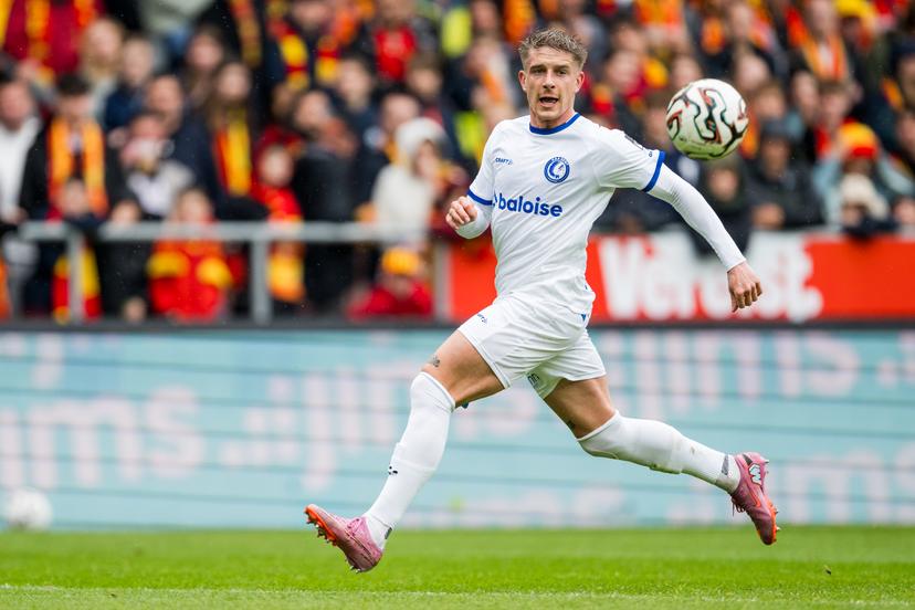 Gent's Michal Skoras pictured in action during a soccer match between KV Mechelen and KAA Gent, Sunday 03 May 2026 in Mechelen, on the sixth day of the Champion's Play-offs of the 2025-2026 'Jupiler Pro League' first division of the Belgian championship. BELGA PHOTO JASPER JACOBS
