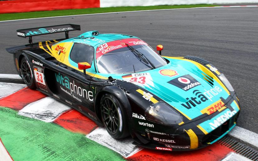 20090626 - FRANCORCHAMPS, BELGIUM : Vitaphone racing team with Alessandro Per Guidi, Stephane Lemeret, Vincent Vosse and Carl Rosenblad pictured on the second day of Total 24 hours of Francorchamps, Sunday 26 july 2009, at the Francorchamps race track near Spa. BELGA PHOTO MICHEL KRAKOWSKI