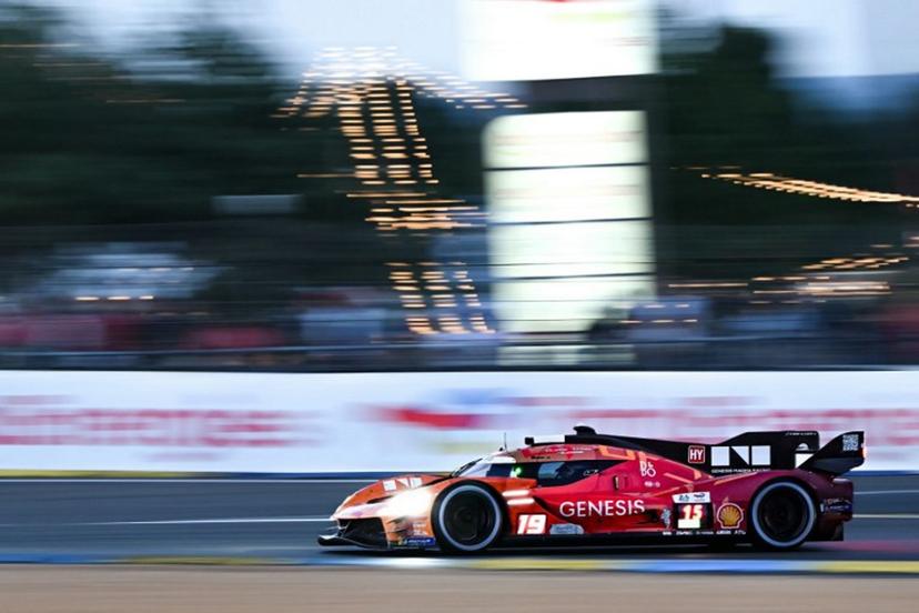 German BMW M Hybrid V8 Hypercar #15 of BMW M TEAM WRT (LMDh) competes during the 94th edition of the 24 Hours of Le Mans, the motor endurance race, in Le Mans, western France, on June 14, 2026.  Lou BENOIST / AFP