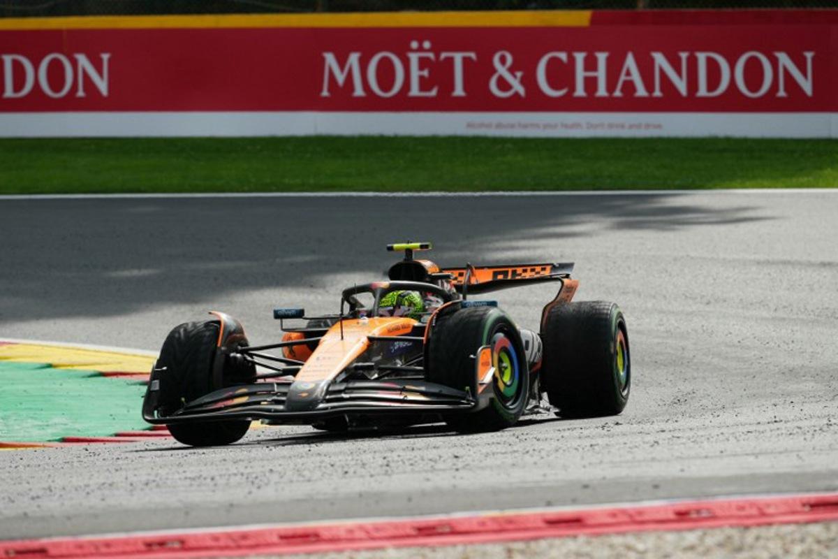 McLaren's British driver Lando Norris races during the Formula One Belgian Grand Prix at the Spa-Francorchamps circuit in Spa, on July 27, 2025.  Dimitar DILKOFF / AFP