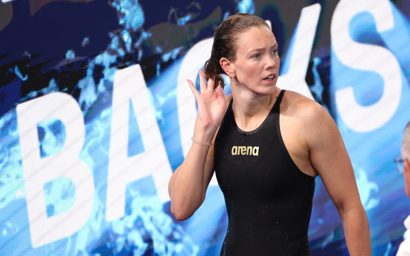 Belgian Florine Gaspard pictured after the semifinals of the Women's 100m breaststroke event at the European Aquatics Championships in Paris, France on Tuesday 11 August 2026. BELGA PHOTO VIRGINIE LEFOUR