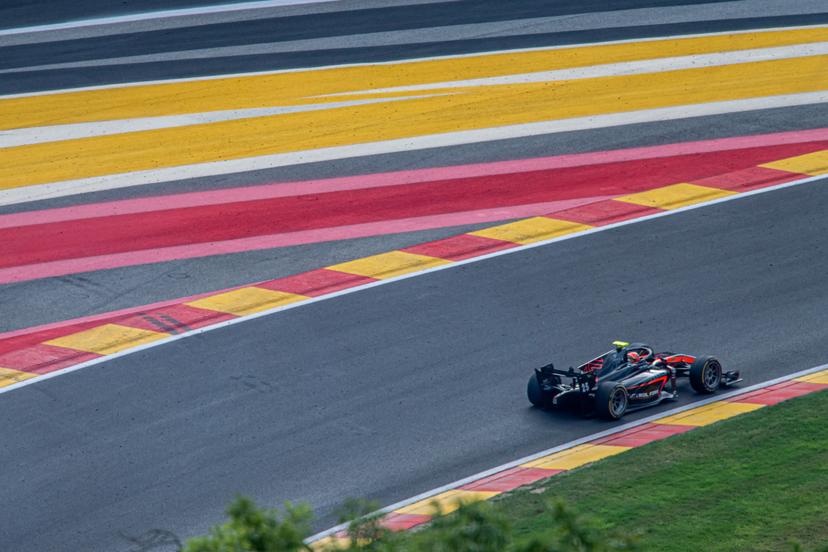 Belgian driver Amaury Cordeel pictured in action during the F2 Grand Prix of Belgium auto race, in Spa-Francorchamps, Sunday 28 August 2022. BELGA PHOTO JONAS ROOSENS