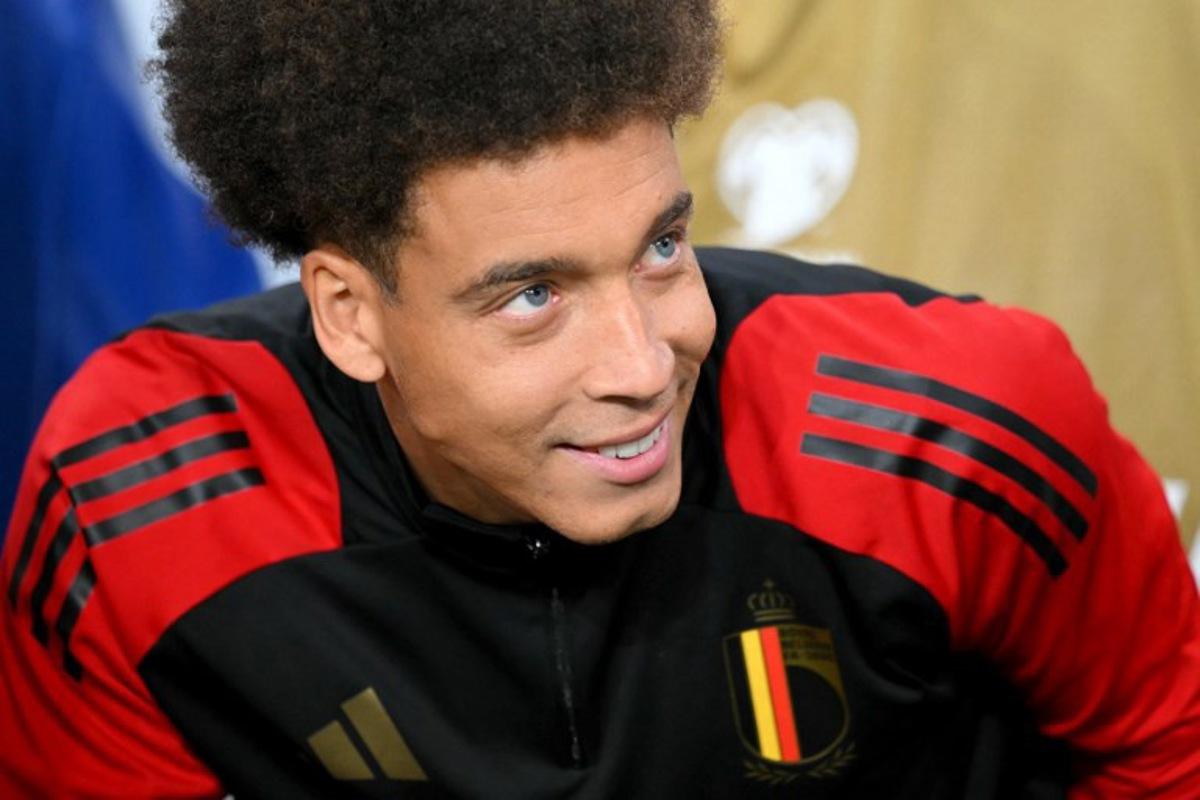Belgium's midfielder #06 Axel Witsel looks on prior to the FIFA World Cup 2026 Group J European qualification football match between Belgium and North Macedonia at the Planet Group Arena in Ghent, on October 10, 2025. NICOLAS TUCAT / AFP