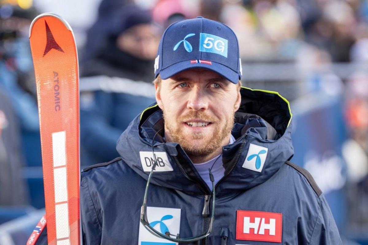 Norway's Aleksander Aamodt Kilde is seen during the second run of the women's Giant Slalom of the FIS Alpine Ski World Cup in Soelden, Austria, on October 26, 2024.  Johann GRODER / APA / AFP