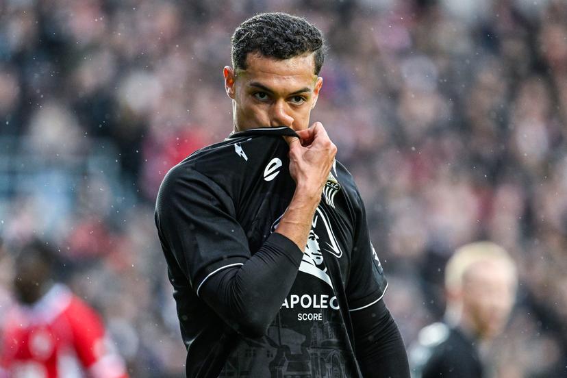 Yassine Khalifi of Sporting Charleroi looks frustrated during a soccer match between Royal Antwerp FC and Sporting Charleroi, Saturday 24 October 2026 in Antwerp, on day 9 of the 2026-2027 'Jupiler Pro League' first division of the Belgian championship. BELGA PHOTO TOM GOYVAERTS