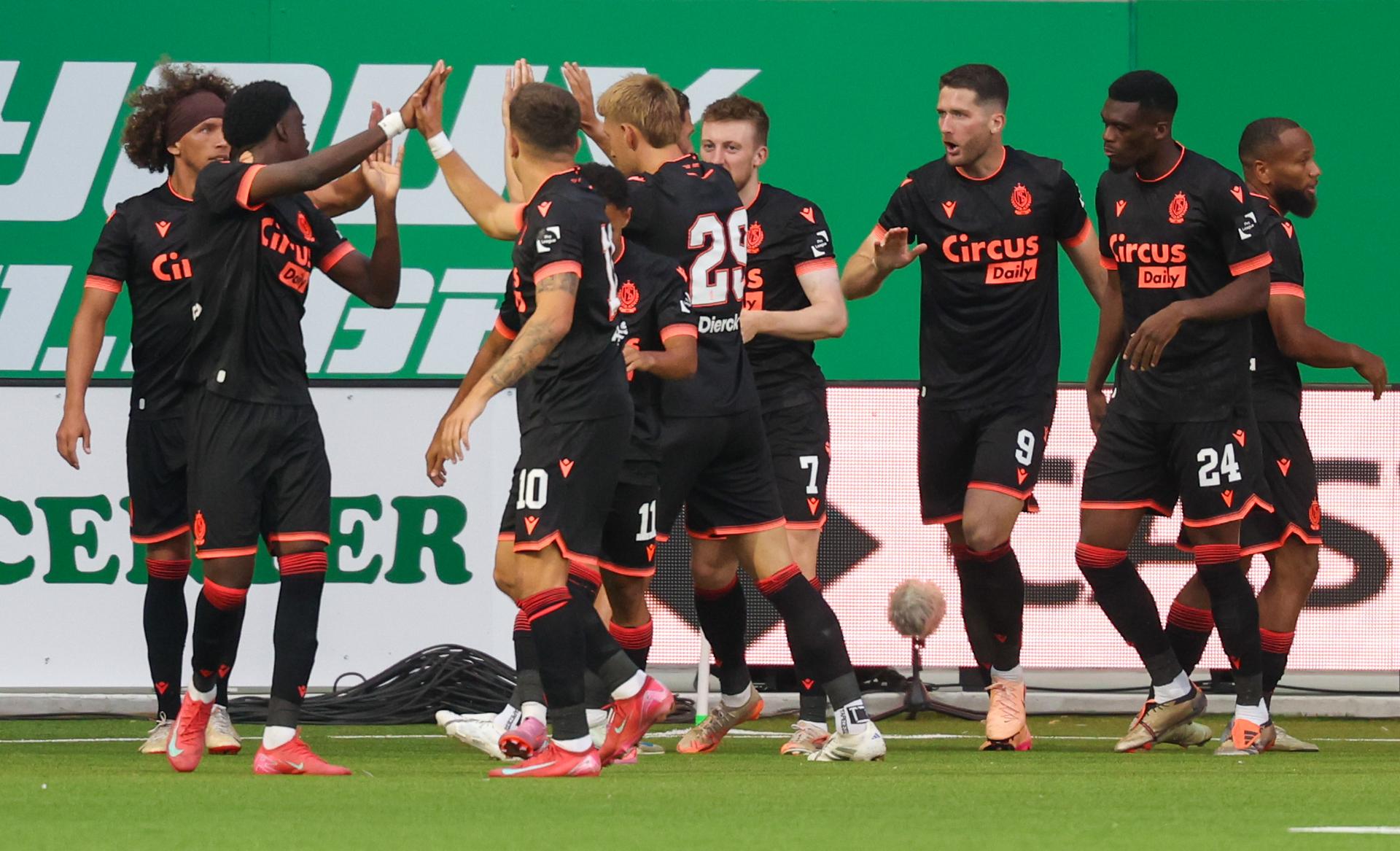 Standard's Thomas Henry celebrates after scoring during a soccer match between RAAL La Louviere and Standard de Liege, Saturday 26 July 2025 in La Louviere, on day 1 of the 2025-2026 'Jupiler Pro League' first division of the Belgian championship. BELGA PHOTO VIRGINIE LEFOUR